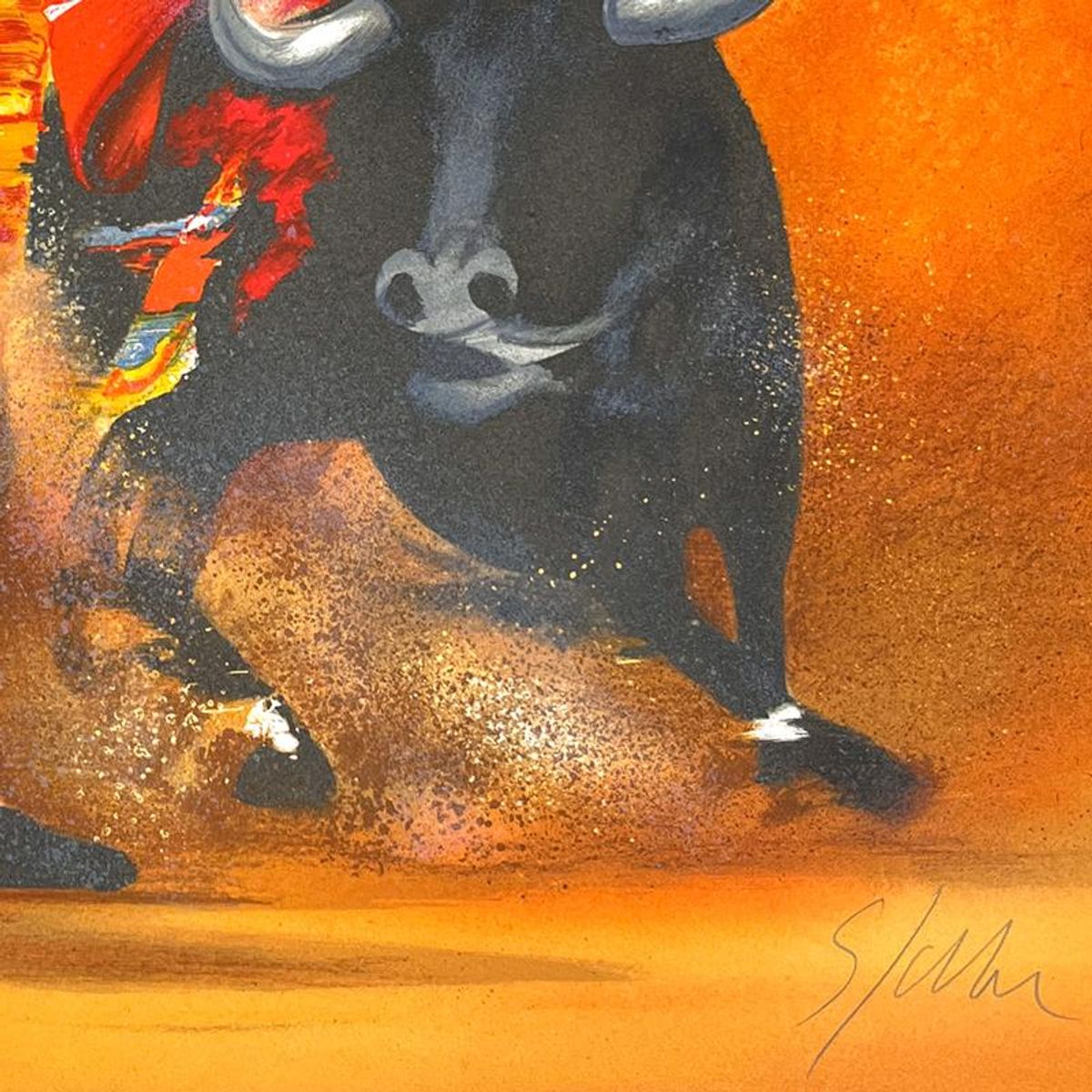 Victor Spahn, "Corrida" hand signed limited edition lithograph with Certificate of Authenticity.