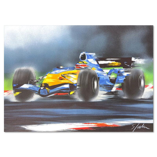 Victor Spahn, "Renault F1 (Alain Prost)" hand signed limited edition lithograph with Certificate of Authenticity.