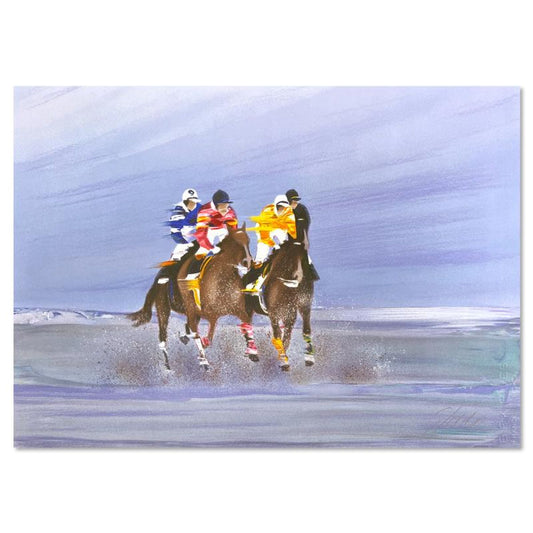 Victor Spahn, "Training on the beach" hand signed limited edition lithograph with Certificate of Authenticity.