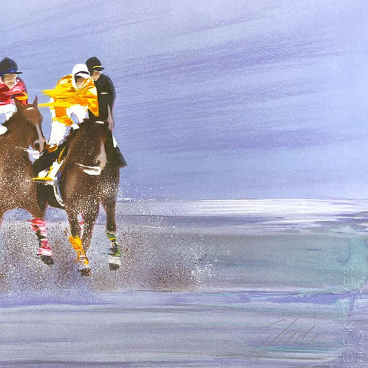 Victor Spahn, "Training on the beach" hand signed limited edition lithograph with Certificate of Authenticity.