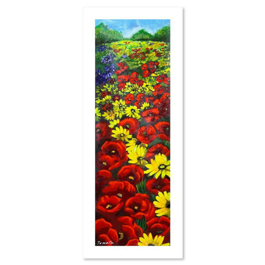 Tamara Spolianski, "Flower Landscape II" Hand Signed, Numbered Limited Edition Serigraph with Letter of Authenticity.