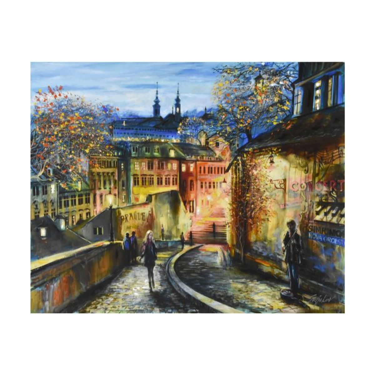 Vadik Suljakov, "Evening Sonata" Hand Embellished Limited Edition on Canvas, Numbered and Hand Signed with Certificate of Authenticity.