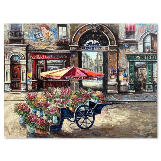 Vadik Suljakov, "Fleurs De La Ville" Hand Embellished Limited Edition Printer's Proof on Canvas (36" x 48"), Numbered Inverso and Hand Signed with Letter of Authenticity.
