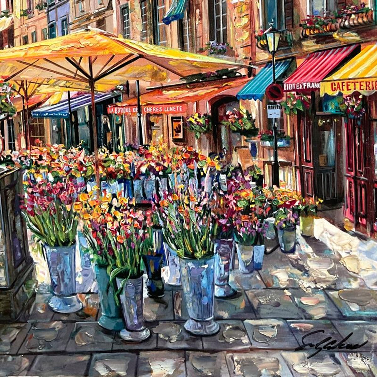 Vadik Suljakov, "Rue Felicien" Hand Embellished Limited Edition Publisher's Proof on Canvas, Numbered Inverso and Hand Signed with Letter of Authenticity.