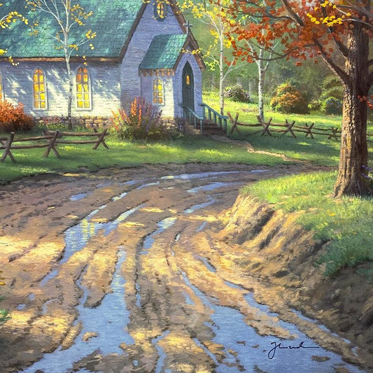 Thomas Kinkade (1958-2012), "The Aspen Chapel" Framed Limited Edition Lithograph, Numbered and Signed with Letter of Authenticity