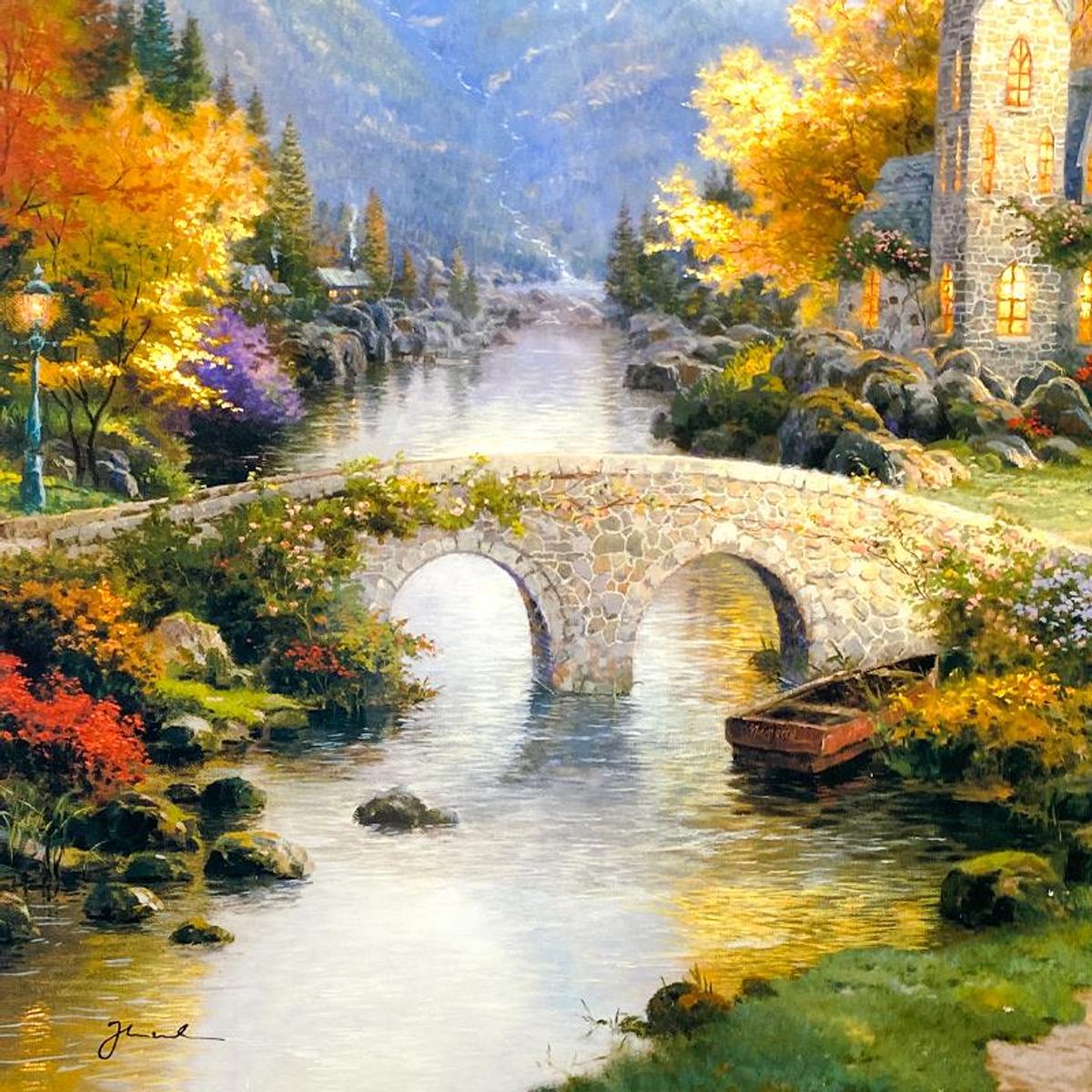 Thomas Kinkade (1958-2012), "The Mountain Chapel" Framed Limited Edition Lithograph, Numbered and Signed with Letter of Authenticity