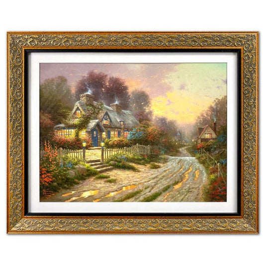 Thomas Kinkade (1958-2012), "Teacup Cottage" Framed Limited Edition Lithograph, Numbered and Signed with Letter of Authenticity