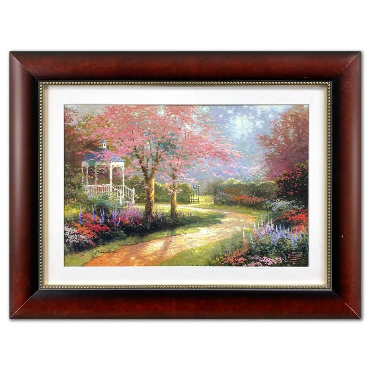 Thomas Kinkade (1958-2012), "Morning Dogwood" Framed Limited Edition Lithograph, Numbered and Signed with Letter of Authenticity