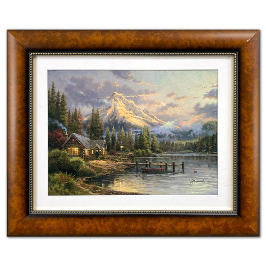 Thomas Kinkade (1958-2012), "Lakeside Hideaway" Framed Limited Edition Lithograph, Numbered and Signed with Letter of Authenticity