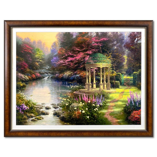 Thomas Kinkade (1958-2012), "Garden of Prayer" Framed Limited Edition Lithograph, Numbered and Signed with Letter of Authenticity.