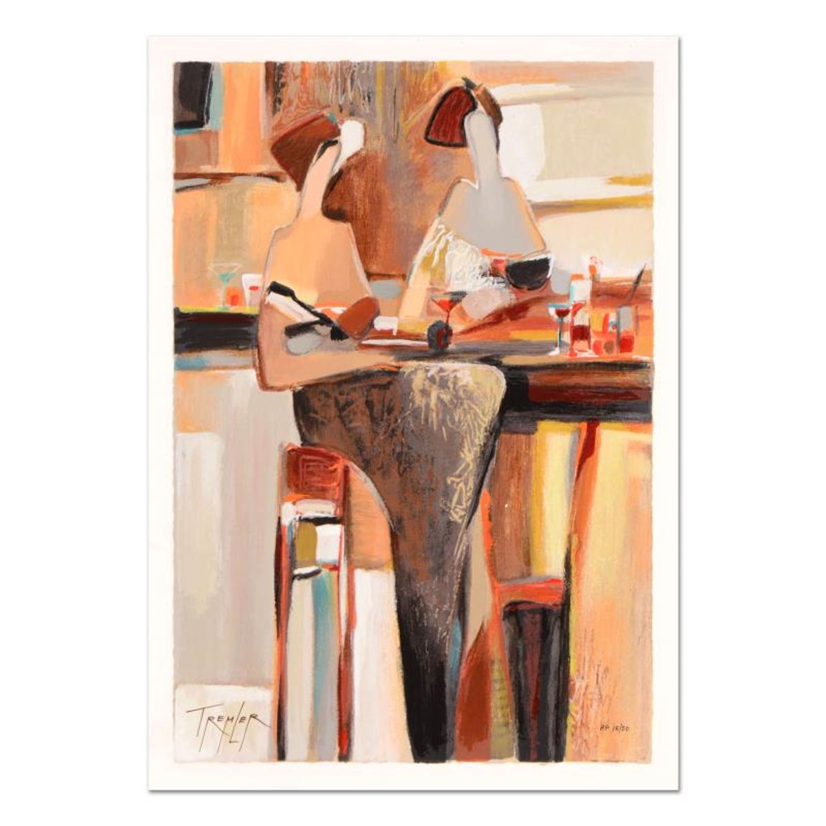 Yuri Tremler, "Ladies' Lunch" Limited Edition Serigraph by Yuri Tremler, Hand Signed with Certificate of Authenticity.
