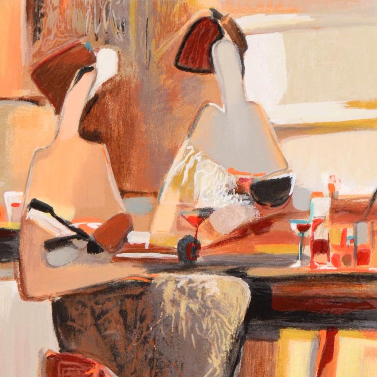 Yuri Tremler, "Ladies' Lunch" Limited Edition Serigraph by Yuri Tremler, Hand Signed with Certificate of Authenticity.