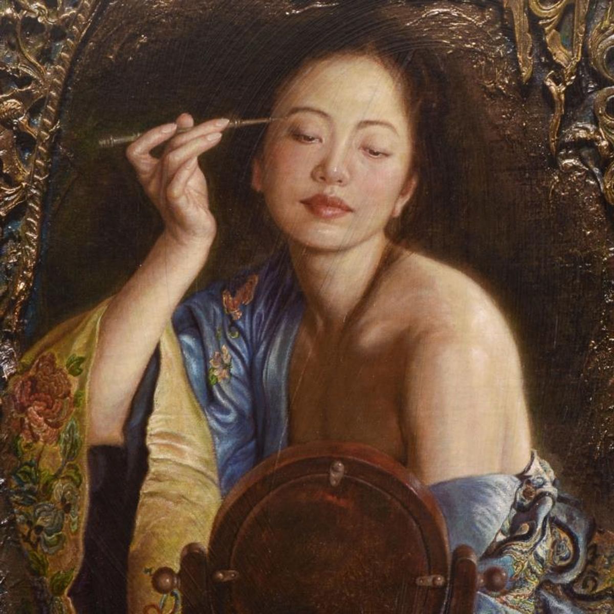 George Tsui, "Painting Eyebrow" Limited Edition Chiarograph, Numbered and Hand Signed with Letter of Authenticity.