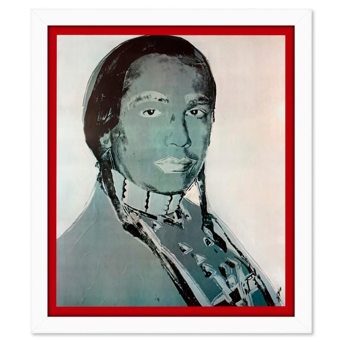 Andy Warhol (1928-1987), "The American Indian Series 3 Piece Set (Red 1976, Blue 1977 & Black 1976)" Framed Vintage Lithographs from Ace Gallery with Letter of Authenticity.