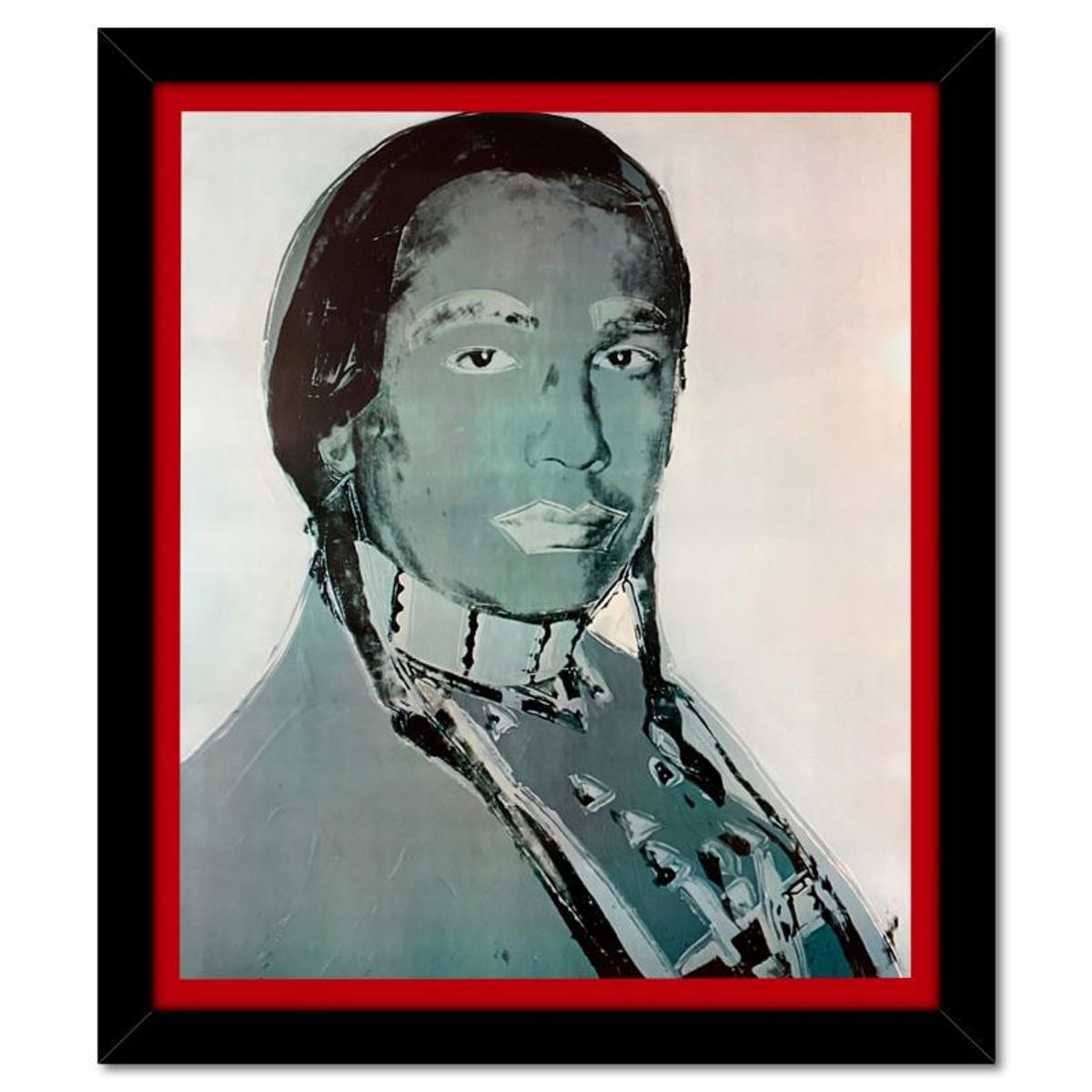 Andy Warhol (1928-1987), "The American Indian Series 3 Piece Set (Red 1976, Blue 1977 & Black 1976)" Framed Vintage Lithographs from Ace Gallery with Letter of Authenticity.