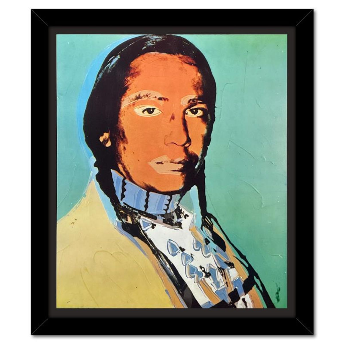 Andy Warhol (1928-1987), "The American Indian Series 3 Piece Set (Red 1976, Blue 1977 & Black 1976)" Framed Vintage Lithographs from Ace Gallery with Letter of Authenticity.