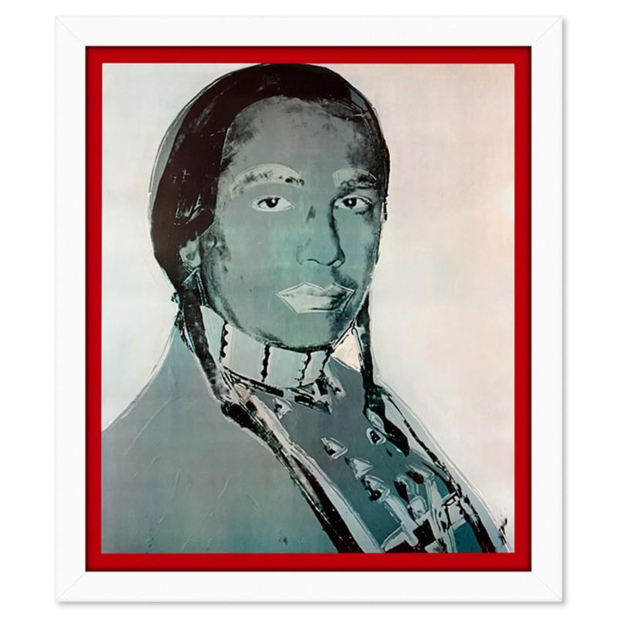 Andy Warhol (1928-1987), "The American Indian Series 2 Piece Set (Red 1976 & Blue 1977)" Framed Vintage Lithographs from Ace Gallery with Letter of Authenticity.