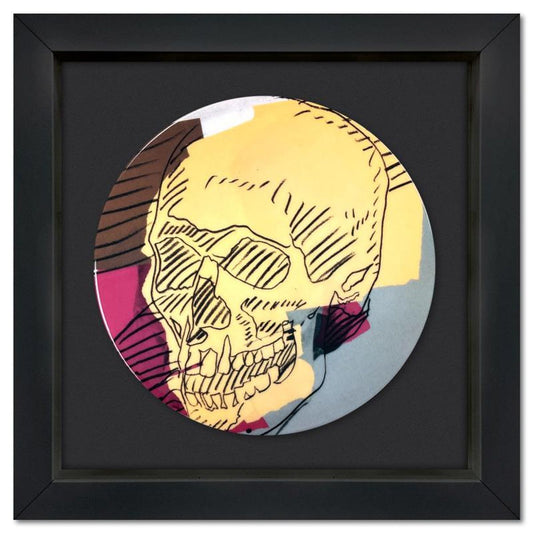 Andy Warhol (1928-1987), "SKULL (Beige)" Framed Limoges Porcelain Plate.