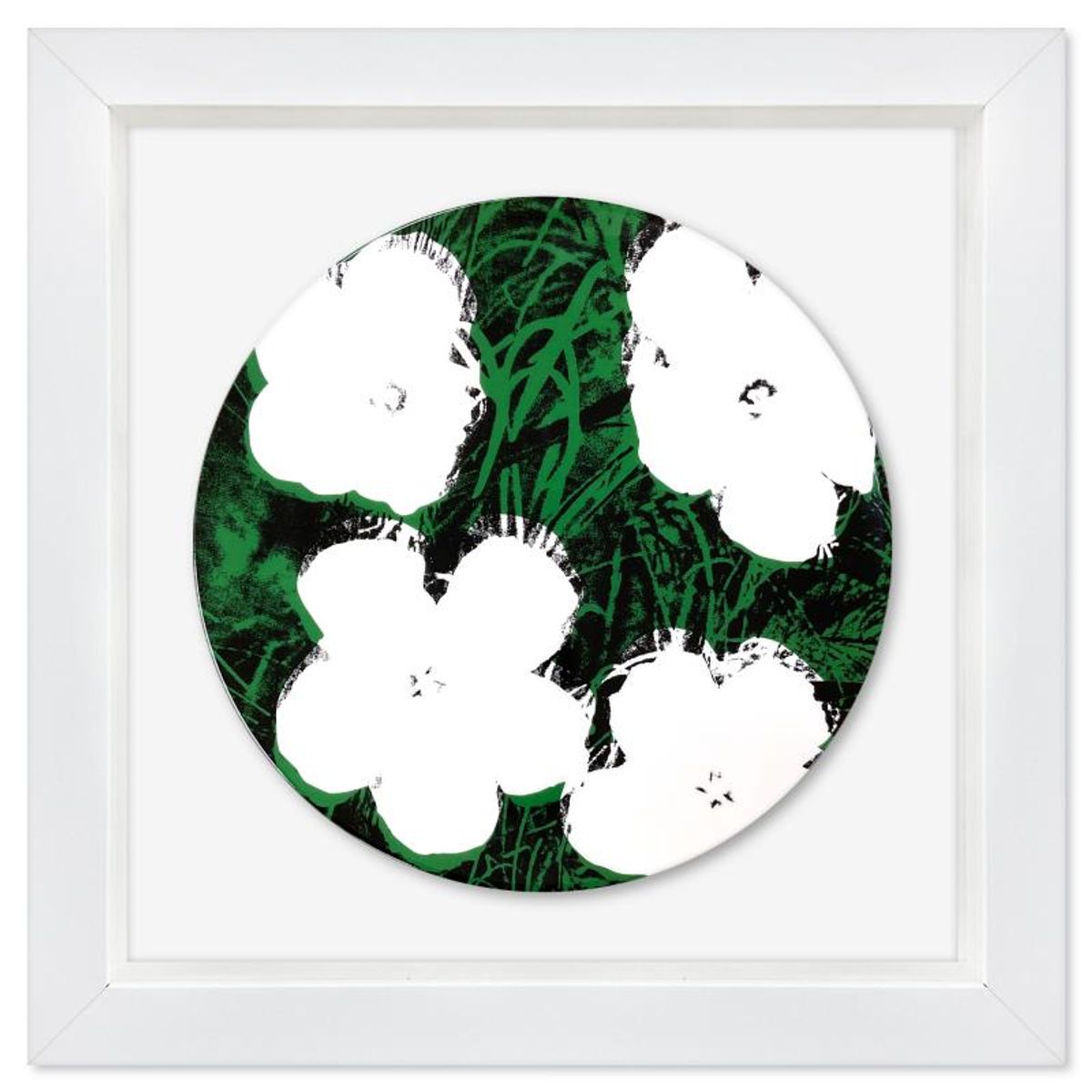 Andy Warhol (1928-1987), "White Flower" Framed Limoges Porcelain Plate.