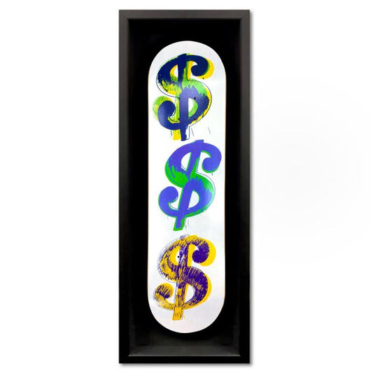 Warhol (1928-1987), "Dollar Sign, Solo C, 1982" Framed Skateboard, Plate Signed with Letter of Authenticity.