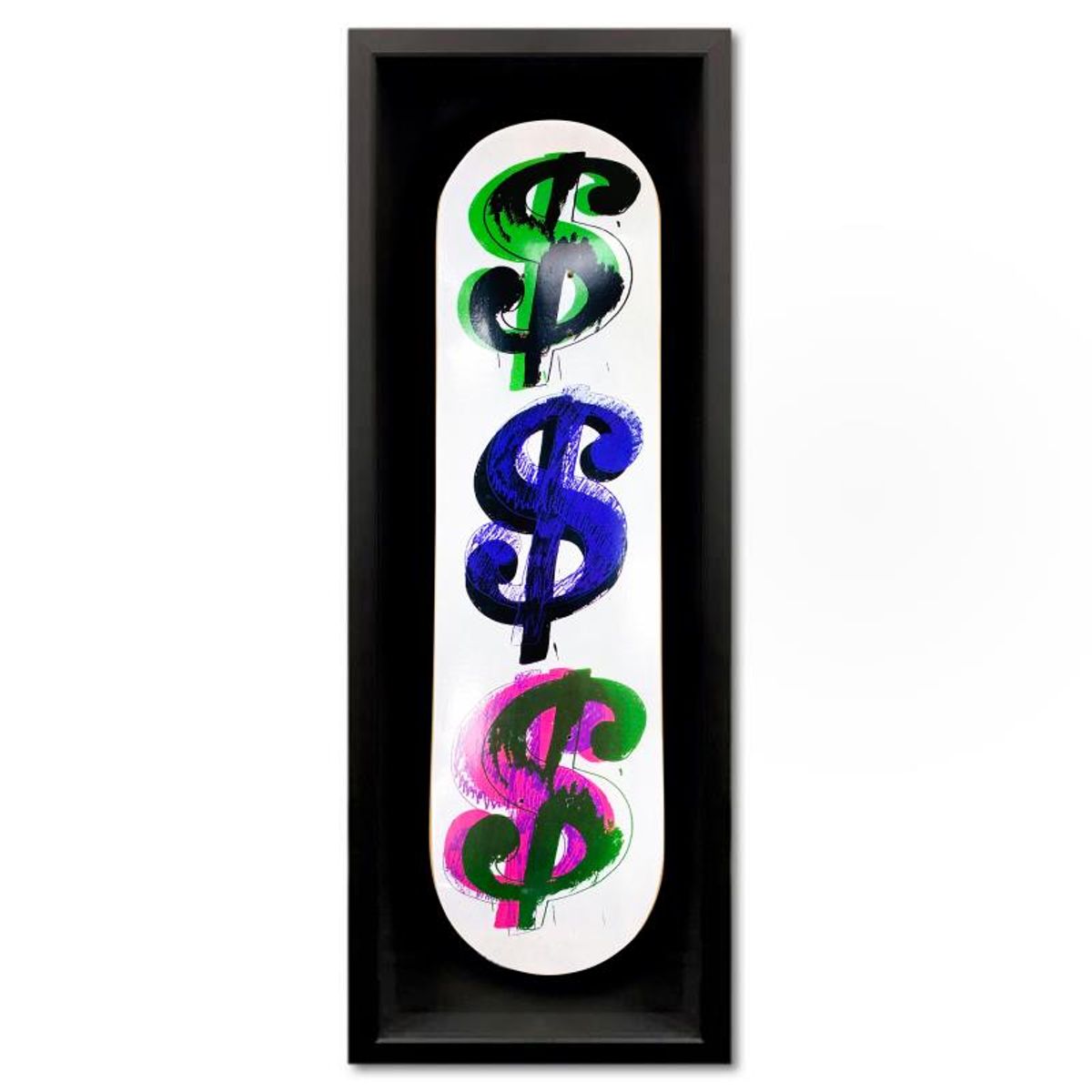 Warhol (1928-1987), "Dollar Sign, Solo B, 1982" Framed Skateboard, Plate Signed with Letter of Authenticity.