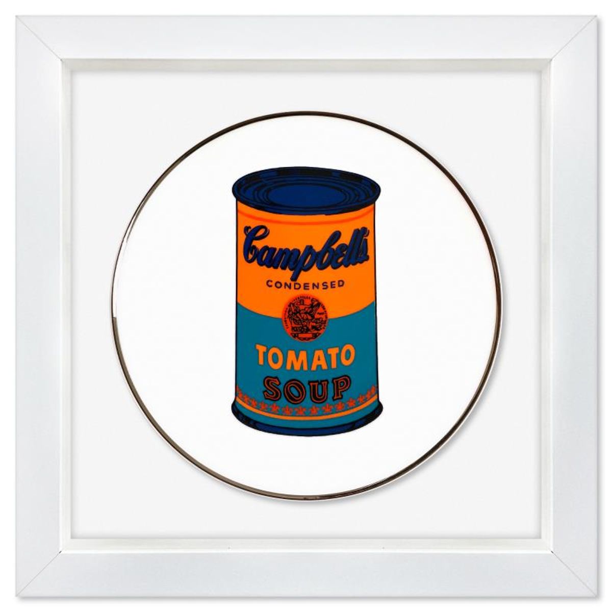 Andy Warhol (1928-1987), "Campbell (Orange/Blue)" Framed Limoges Porcelain Plate.
