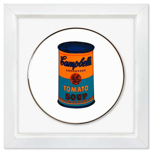 Andy Warhol (1928-1987), "Campbell (Orange/Blue)" Framed Limoges Porcelain Plate.