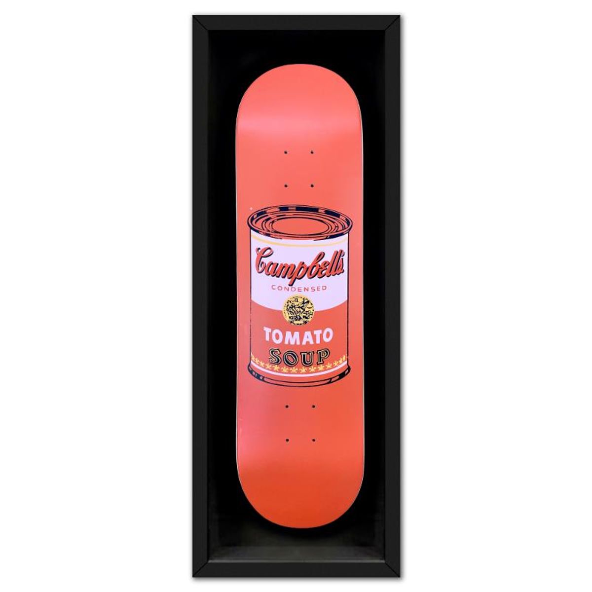 Andy Warhol (1928-1987), "Soup Can (Peach)" Framed Skateboard, Plate Signed with Letter of Authenticity.