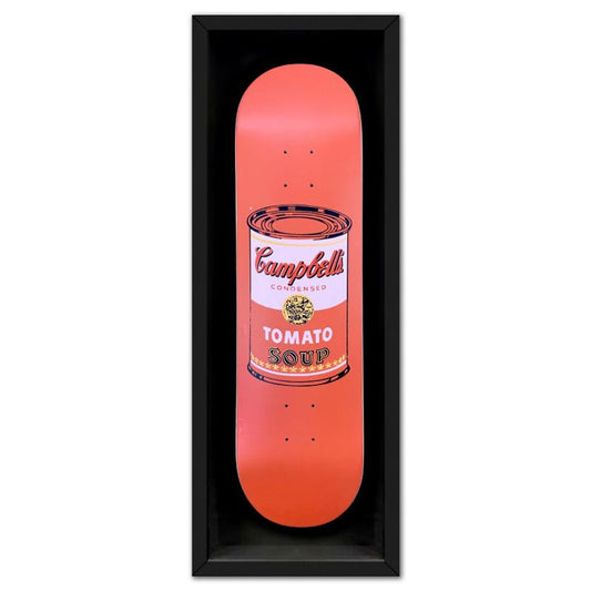 Andy Warhol (1928-1987), "Soup Can (Peach)" Framed Skateboard, Plate Signed with Letter of Authenticity.