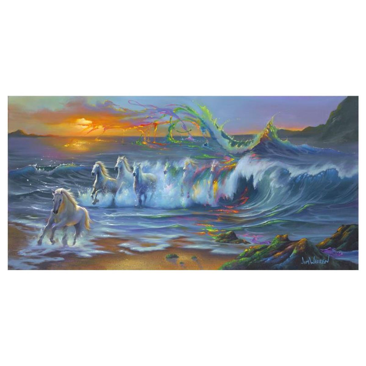 Jim Warren, "Living Color" Hand Signed, Artist Embellished AP Limited Edition Giclee on Canvas with Letter of Authenticity