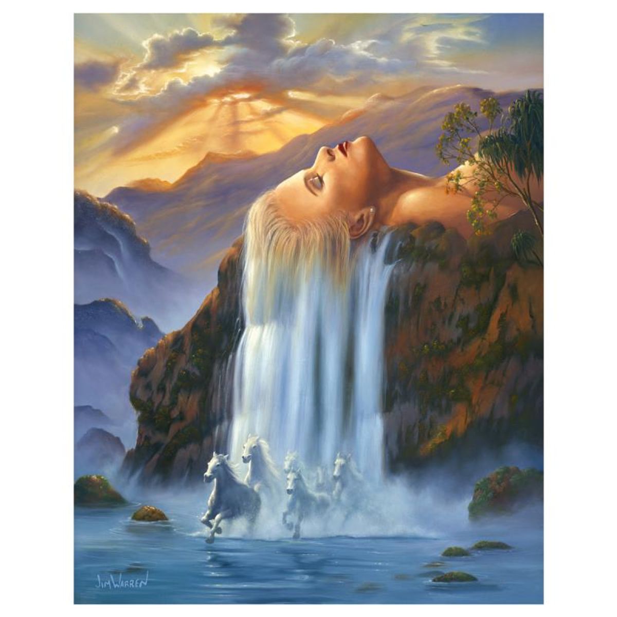 Jim Warren, "Daydreams" Hand Signed, Artist Embellished AP Limited Edition Giclee on Canvas with Letter of Authenticity