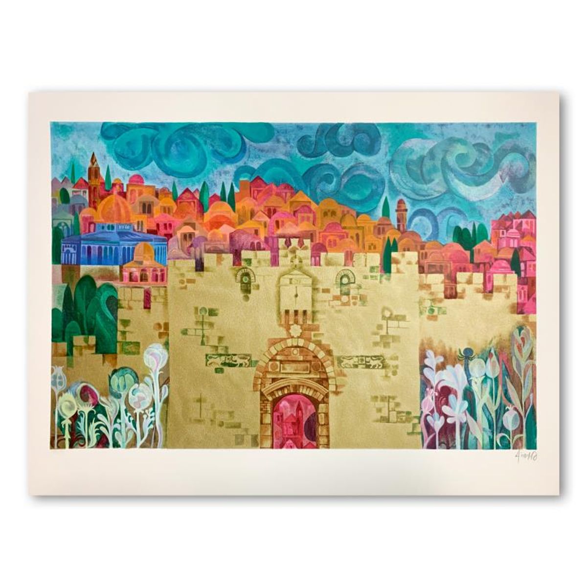 E. Weishoff, "Lions Gate - Jerusalem" Hand Signed Limited Edition Serigraph on Paper with Letter of Authenticity.