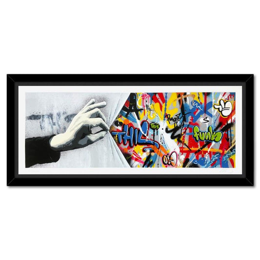Martin Whatson, "Sneak Peek" Framed PP Silkscreen with Certificate of Authenticity.