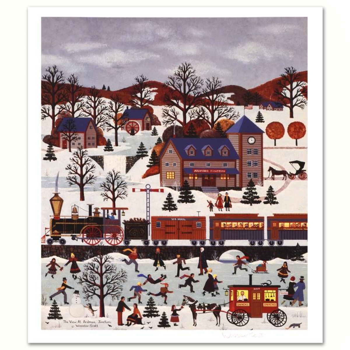 Jane Wooster Scott, "The View at Ardmore Junction" Hand Signed Limited Edition Lithograph with Letter of Authenticity.