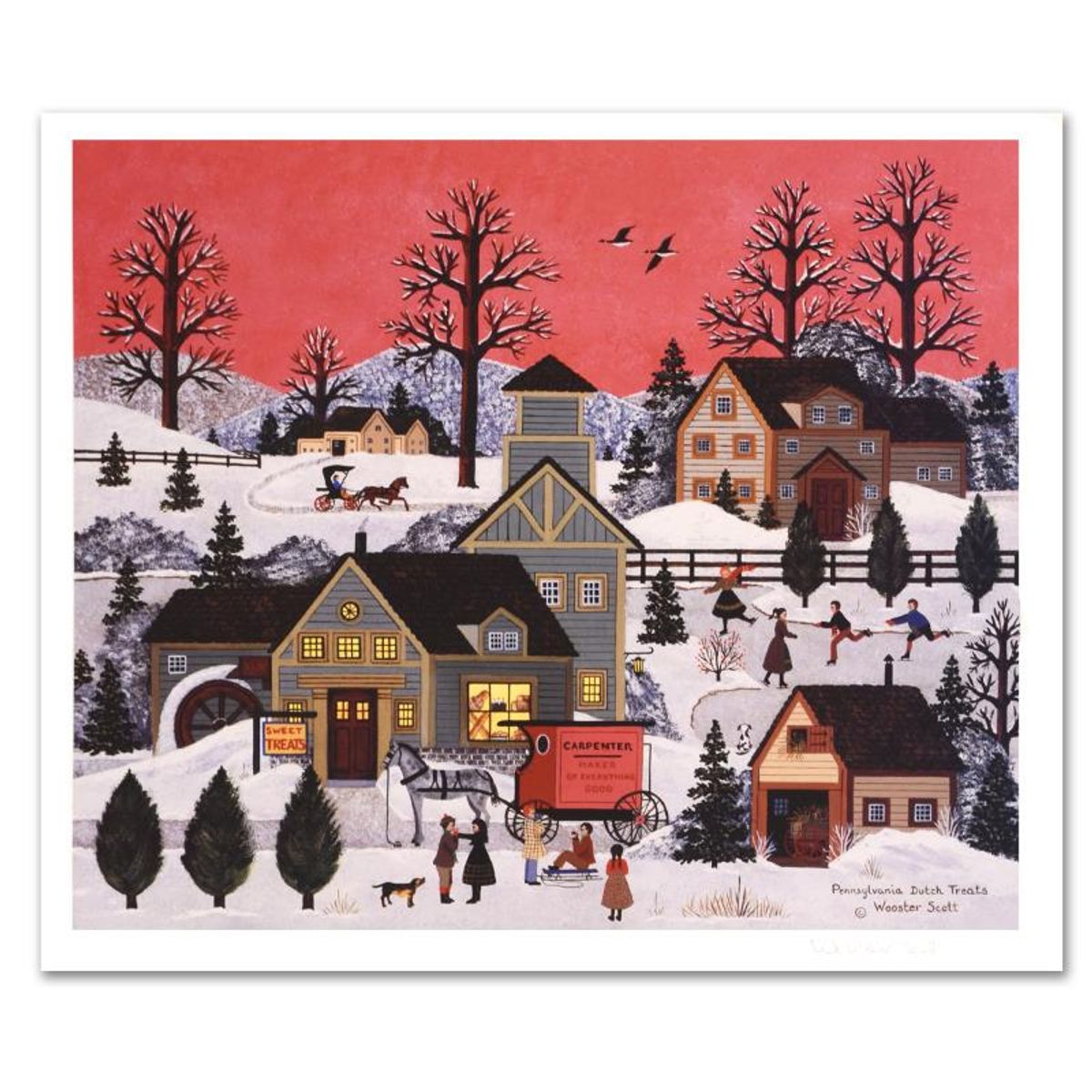 Jane Wooster Scott, "Pennsylvania Dutch Treats" Hand Signed Limited Edition Lithograph with Letter of Authenticity.