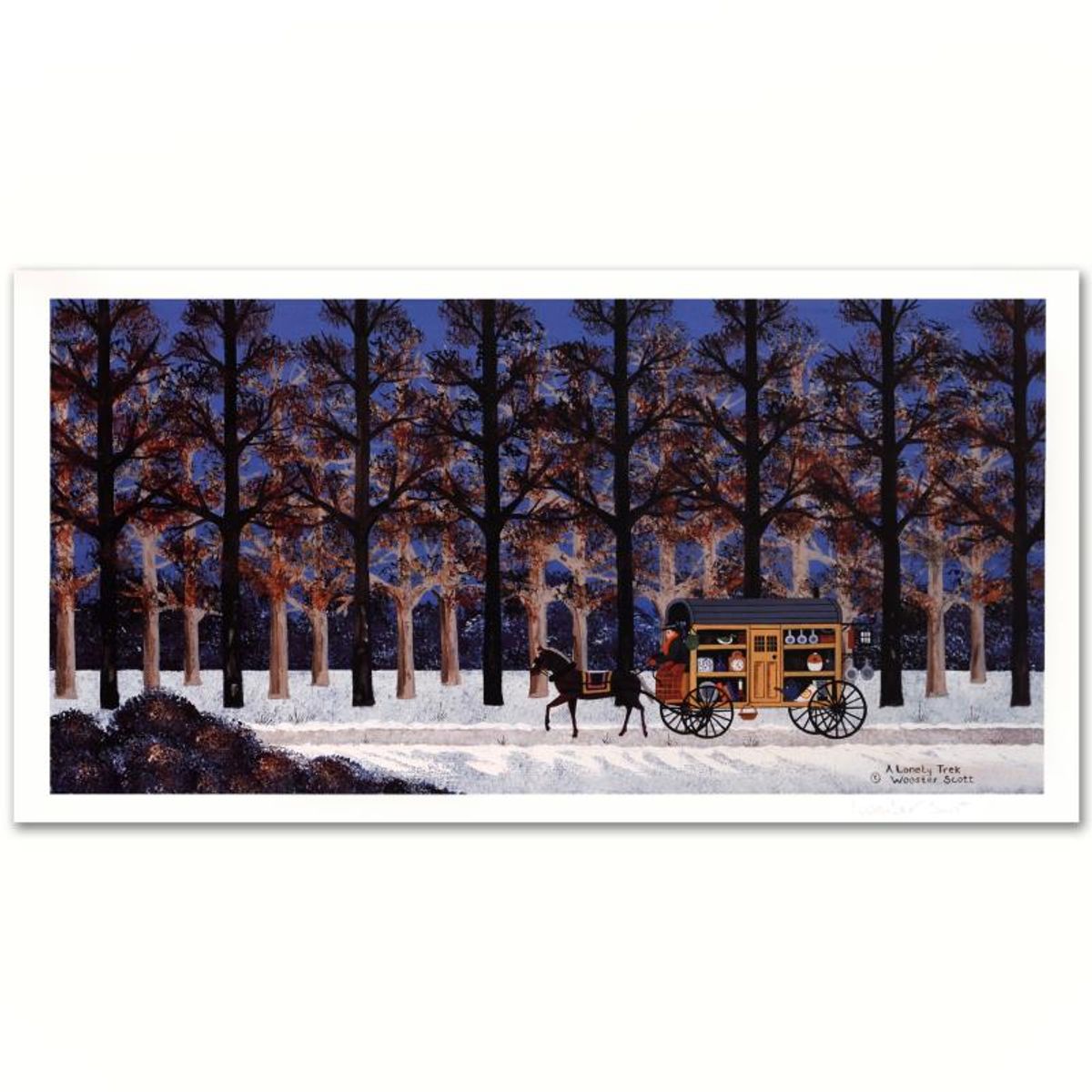Jane Wooster Scott, "A Lonely Trek" Hand Signed Limited Edition Lithograph with Letter of Authenticity.