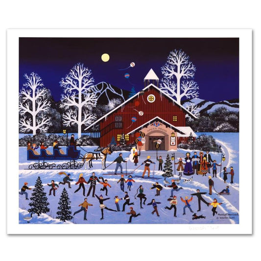 Jane Wooster Scott, "Moonlight Merriment" Hand Signed Limited Edition Lithograph with Letter of Authenticity.