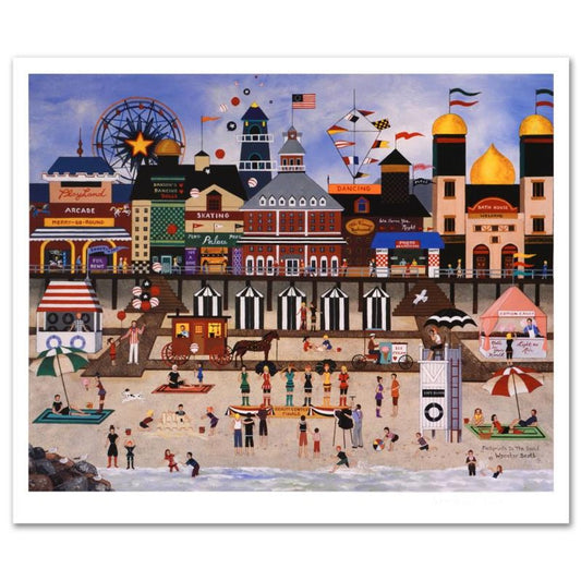 Jane Wooster Scott, "Footprints in the Sand" Hand Signed Limited Edition Lithograph with Letter of Authenticity.