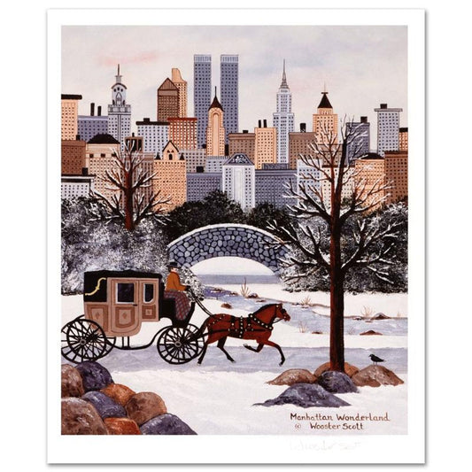 Jane Wooster Scott, "Manhattan Wonderland" Hand Signed Limited Edition Lithograph with Letter of Authenticity.