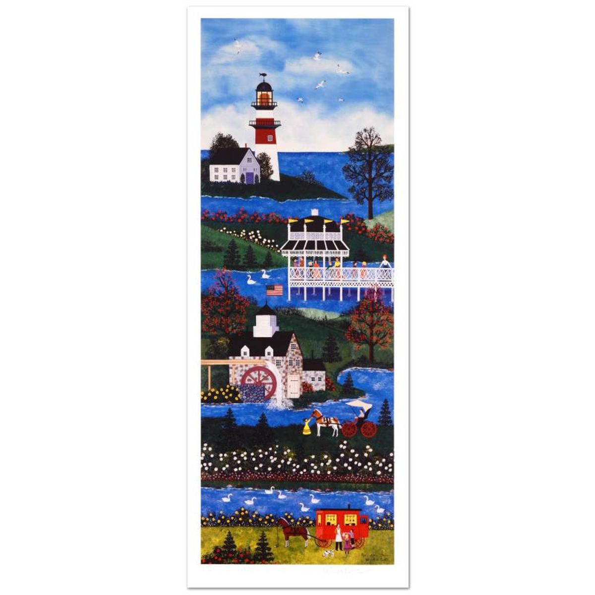 Jane Wooster Scott, "Springtime Cheer" Hand Signed Limited Edition Lithograph with Letter of Authenticity.