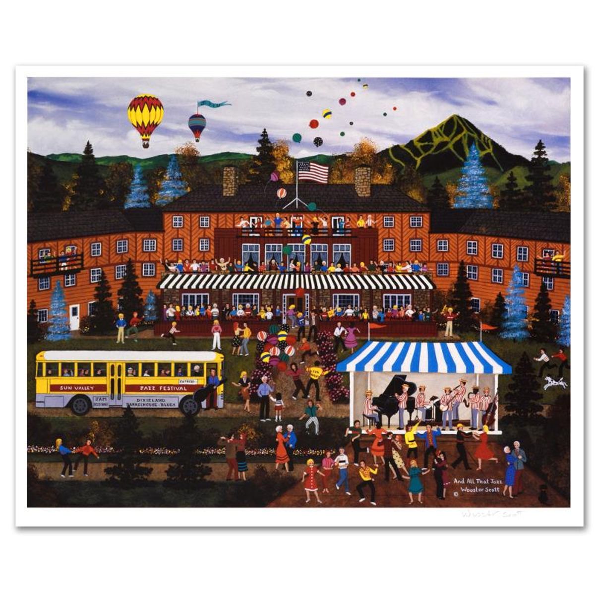 Jane Wooster Scott, "And All that Jazz" Hand Signed Limited Edition Lithograph with Letter of Authenticity.