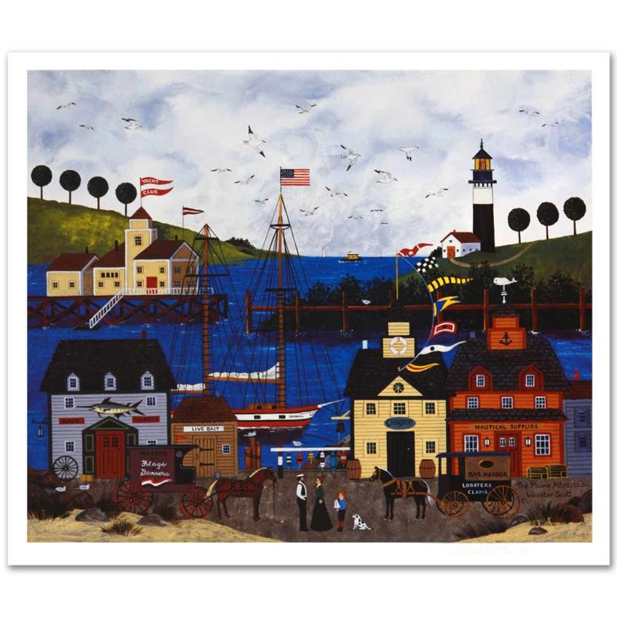 Jane Wooster Scott, "The Maine Attraction" Hand Signed Limited Edition Lithograph with Letter of Authenticity.