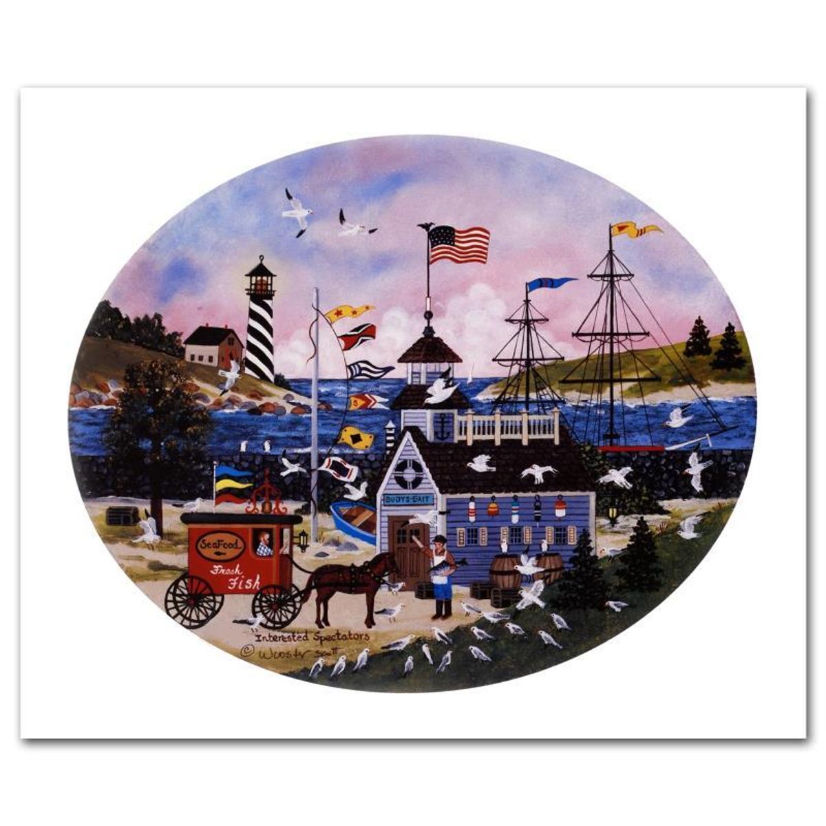 Jane Wooster Scott, "Interested Spectators" Hand Signed Limited Edition Lithograph with Letter of Authenticity.