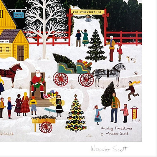 Jane Wooster Scott, "Holiday Traditions" Hand Signed Lithograph with Letter of Authenticity.