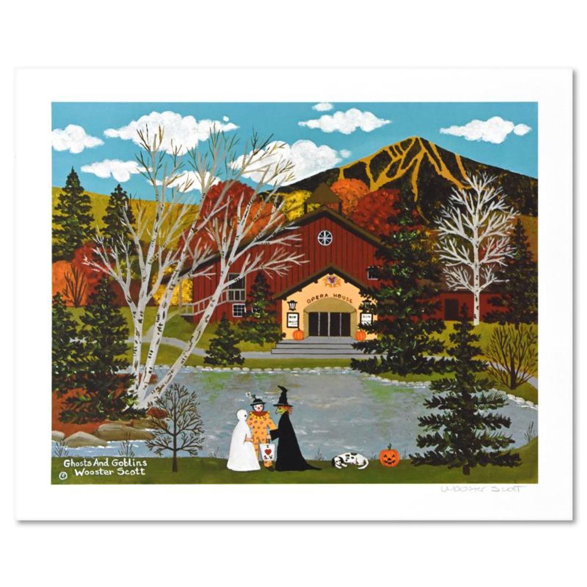 Jane Wooster Scott, "Ghosts and Goblins" Limited Edition Lithograph, Numbered and Hand Signed with Letter of Authenticity.