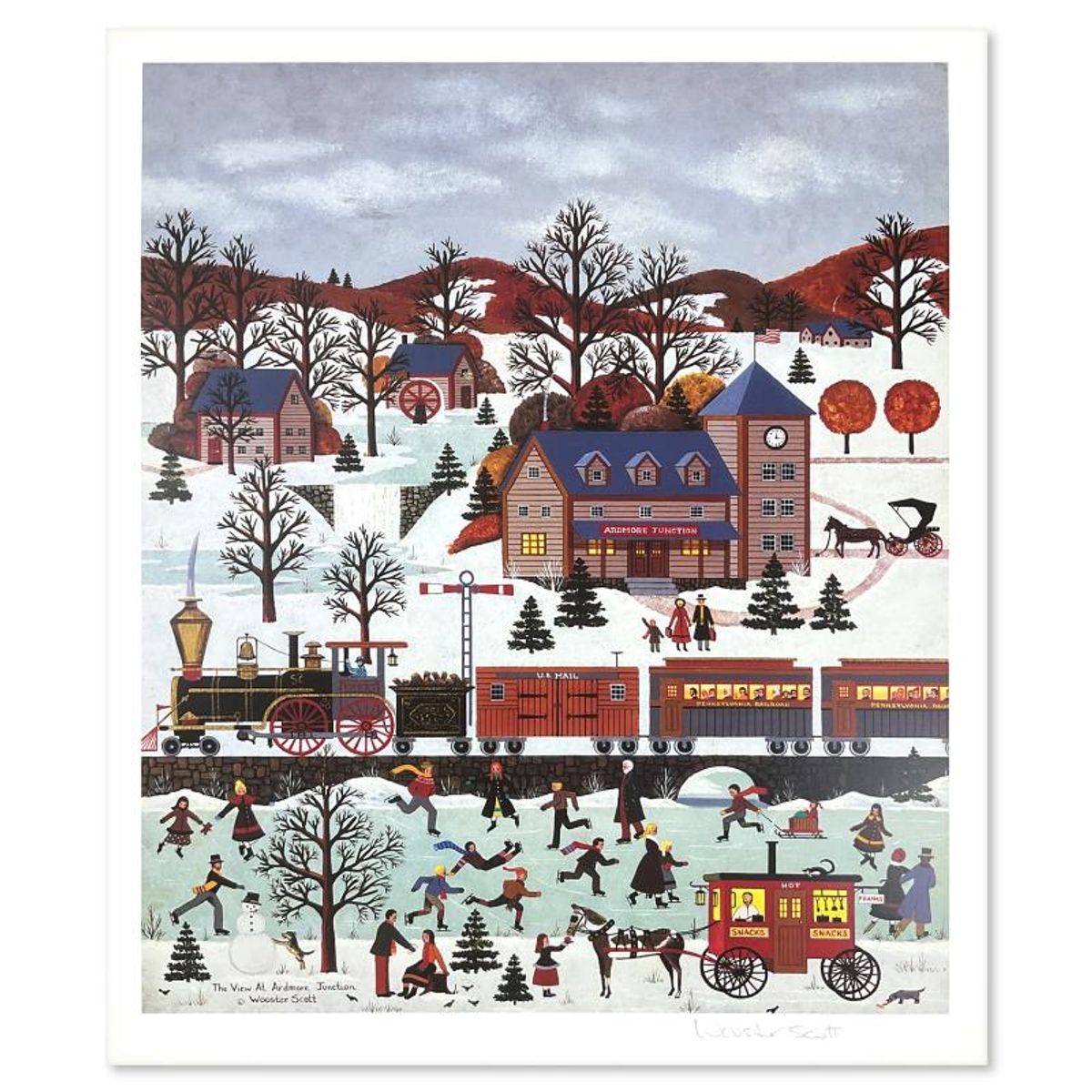Jane Wooster Scott, "The View at Ardmore Junction" Limited Edition Lithograph, Numbered and Hand Signed with Letter of Authenticity.