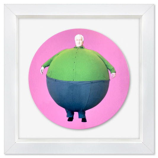 Erwin Wurm, "The Artist Who Swallowed the World" Framed Limoges Porcelain Plate.