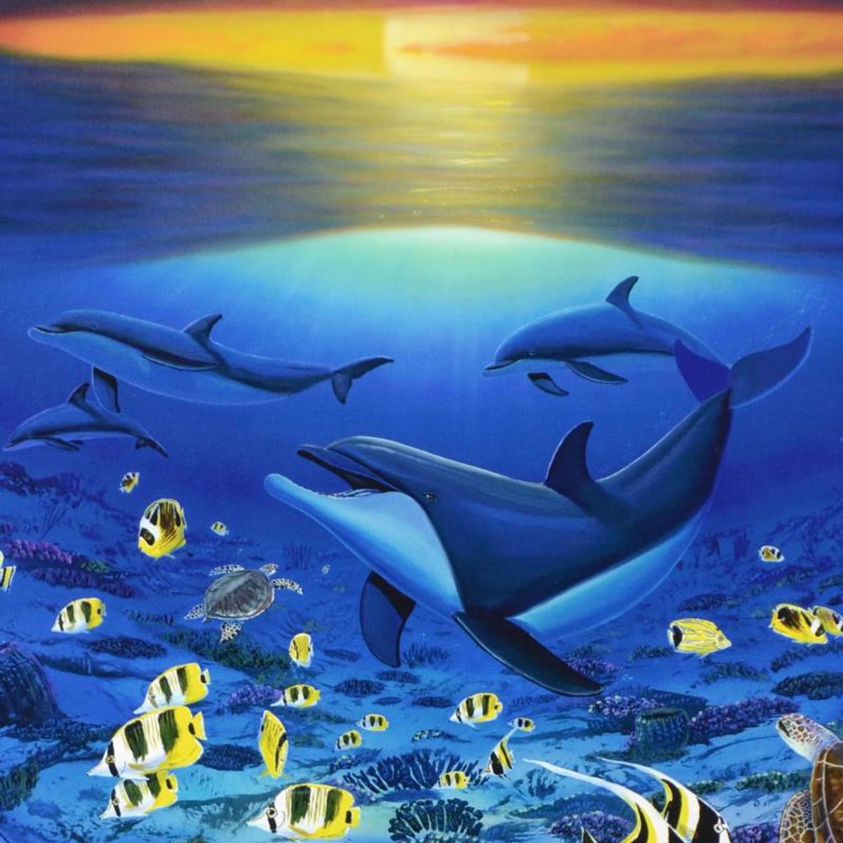 Sea of Life Limited Edition Giclee on Canvas by renowned artist WYLAND, Numbered and Hand Signed with Certificate of Authenticity.