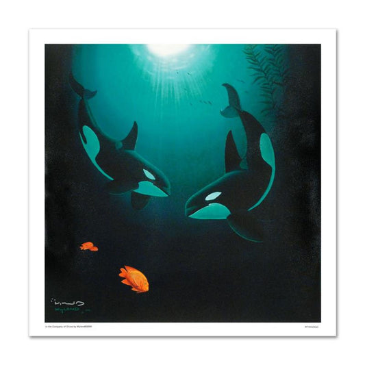 In the Company of Orcas Limited Edition Giclee on Canvas by renowned artist WYLAND, Numbered and Hand Signed with Certificate of Authenticity.