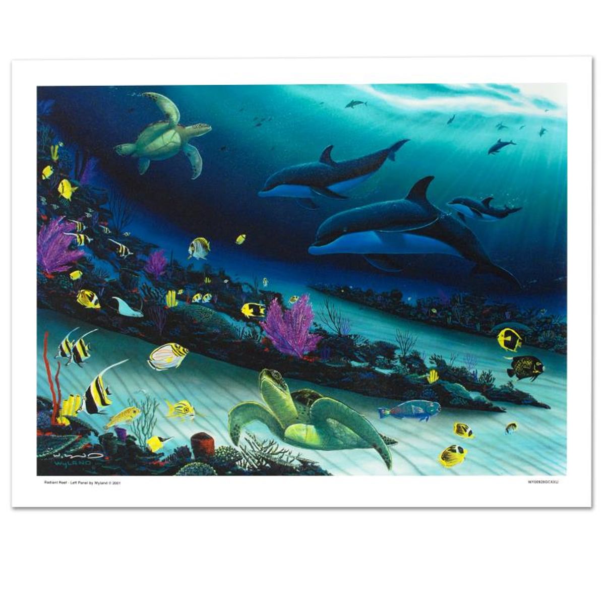 Radiant Reef Limited Edition Giclee Diptych on Canvas by Wyland, Numbered and Hand Signed with Certificate of Authenticity.